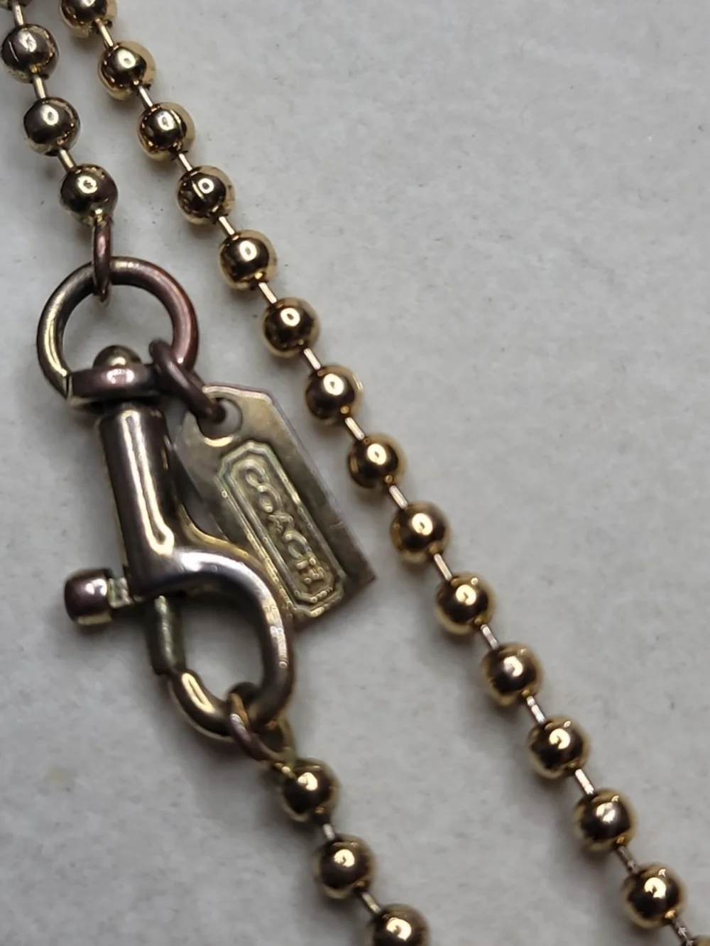 COACH Vintage Signature C Orb/Sphere Pendant Long Necklace Good Condition